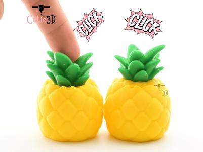 Cutie3D Tropical Fruit Pineapple Keycap Fidget Clicker Keychain - Cute Backpack Keychain
