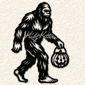 Walking Trick-o-Treating Sasquatch Wall Art Home Decor 