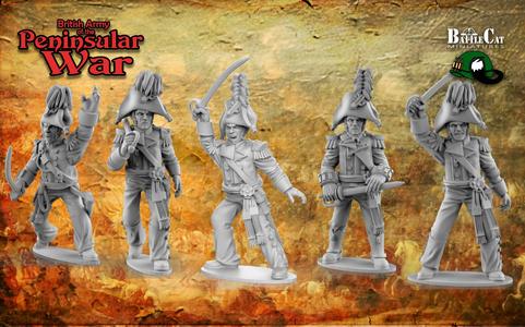 Peninsular war british officers on foot