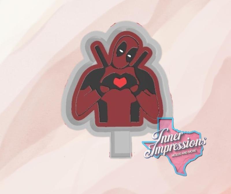 Deadpool Heart Freshie mold