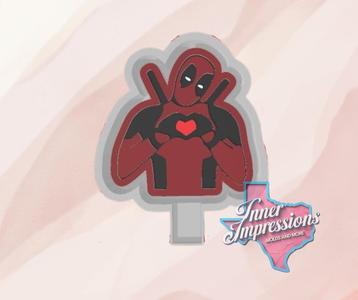 Deadpool Heart Freshie mold