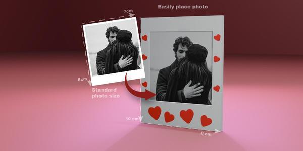 Customizable 3D Printable Heart-Shaped Photo Frame – Perfect for Personal Photos!