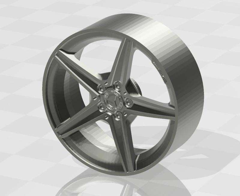 Mercedes W205 amg style wheels for scale model 1/18 1/24 etc.