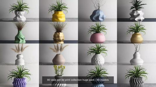90 vase pot 3d print collection huge pack