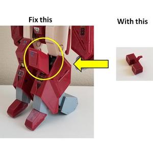 Robotech Alpha Fighter Knee repair part for Gakken