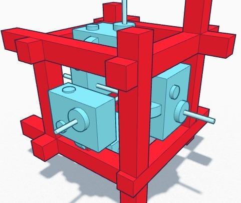 360 degree camera rig for 6 gopro w/ housing mount - Square Shape