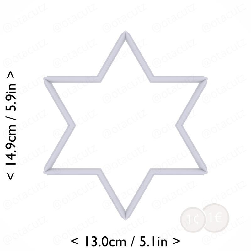 Hexagram Cookie Cutter 5.5in / 14cm