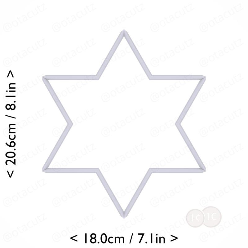 Hexagram Cookie Cutter 7.75in / 19.7cm