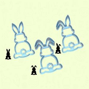 Easter (pascha) cookie cutters - bunny trio set / bundle - 3 pieces