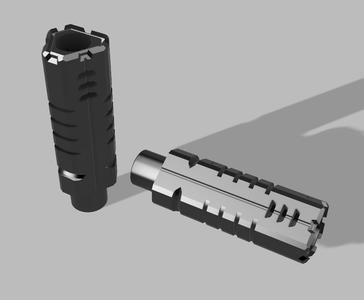 Tippmann TMC triangular silencer + Silencer with X68 Tracer Umarex adapter
