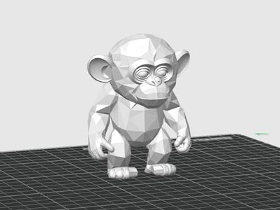 Chimpanzee lowpoly figurine