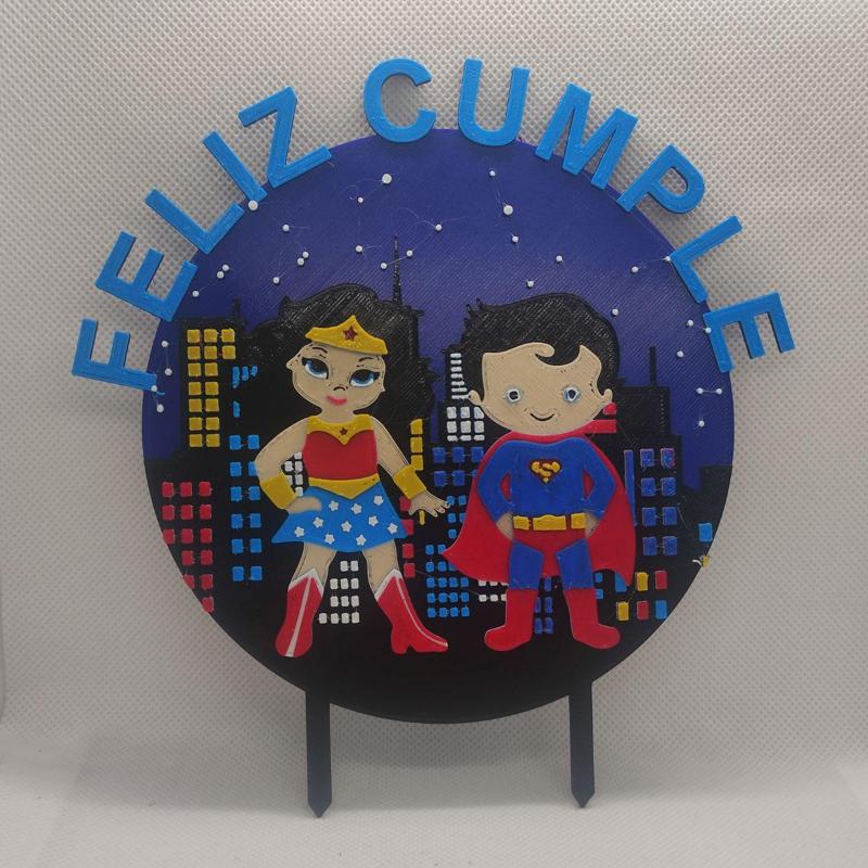 super man and super woman topper