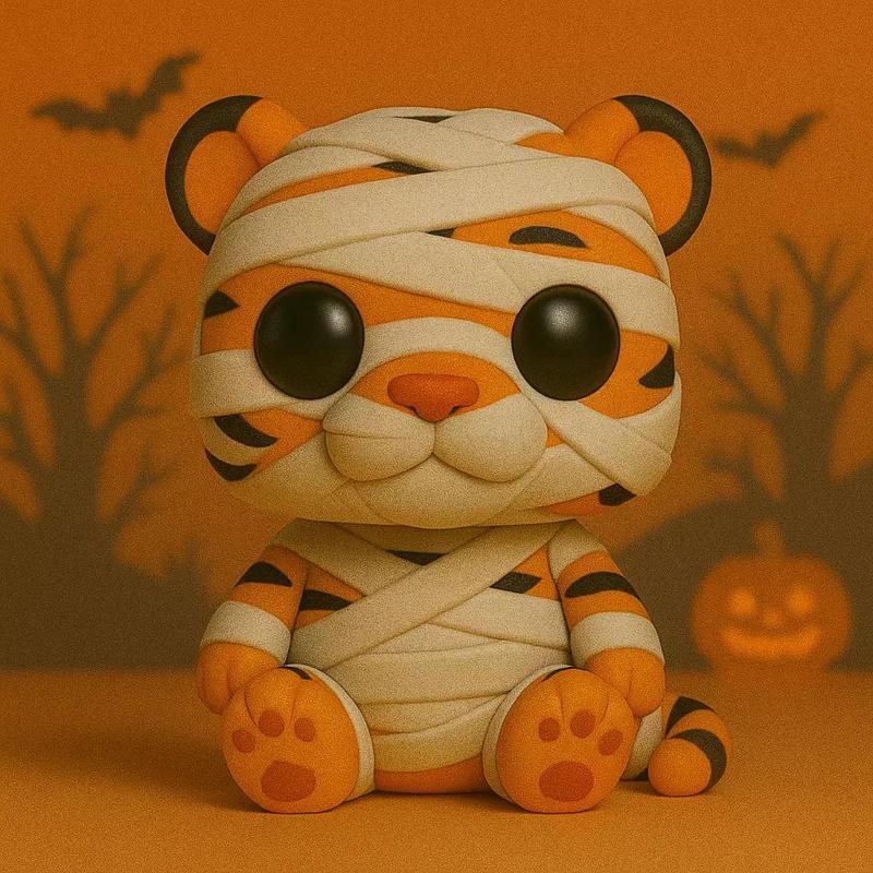 Tigre Momia de Halloween POP STL