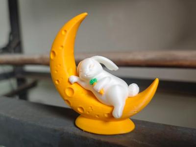Mid-Autumn Jade Rabbit Napping - Cute Desktop Ornament