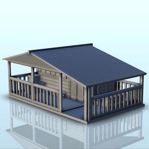 Wooden house with outdoor table (9) - Pacific War WW2 Jungle Island Medieval Palm Beach Vietnam Viet Cong Iwo Jima Laos Cambodia