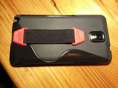 Note 3 elastic hand holder. Soporte elastico de mano para movil.