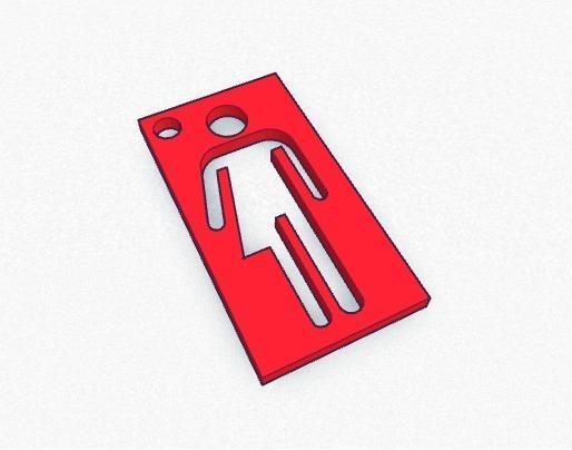 transgender stick figure cut out keychain charm
