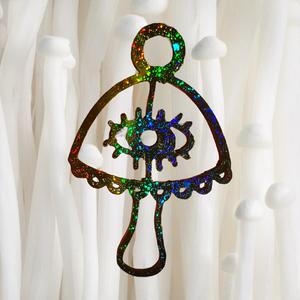 Third eye mushroom cute trippy keychain charm