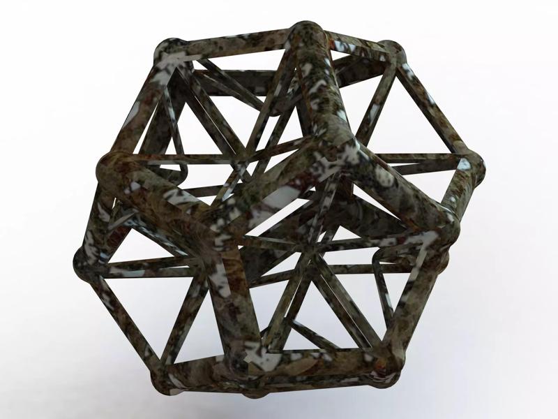 Wireframe Shape Excavated Dodecahedron