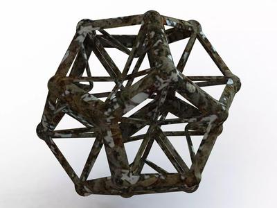 Wireframe Shape Excavated Dodecahedron