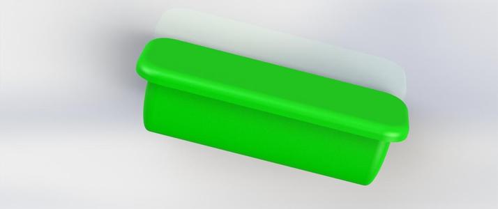 Rectangular Tube Cap 30x10x1.5mm