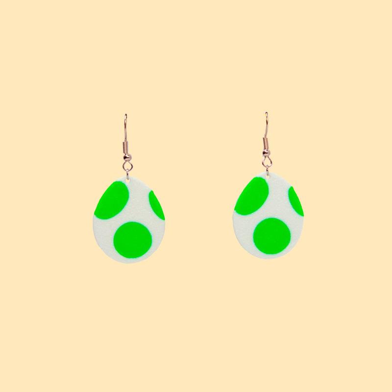Yoshi egg earrings