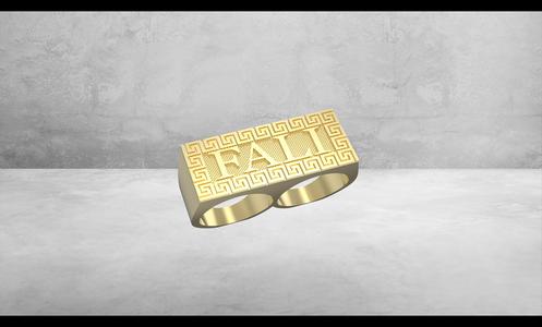 2 finger ring personalized with name.