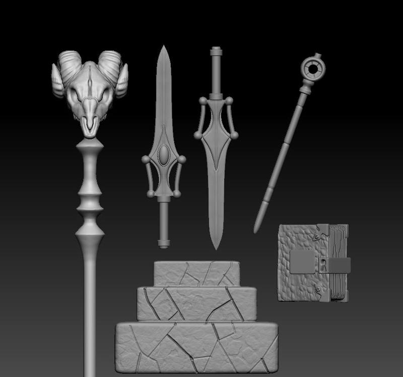 KIT MOTU ACCESSORIES - HE-MAN, SHE-RA, SKELETON AND ORKO SWORD FOR ACTION FIGURE