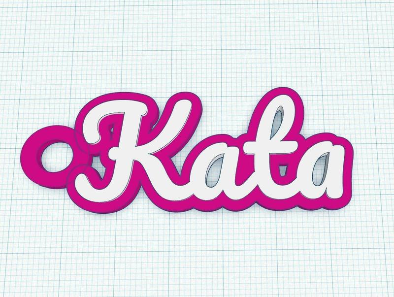 Fancy Keychain Name Tag - Kata