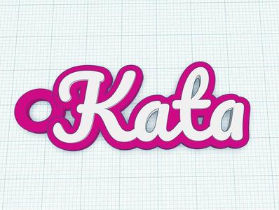 Fancy Keychain Name Tag - Kata