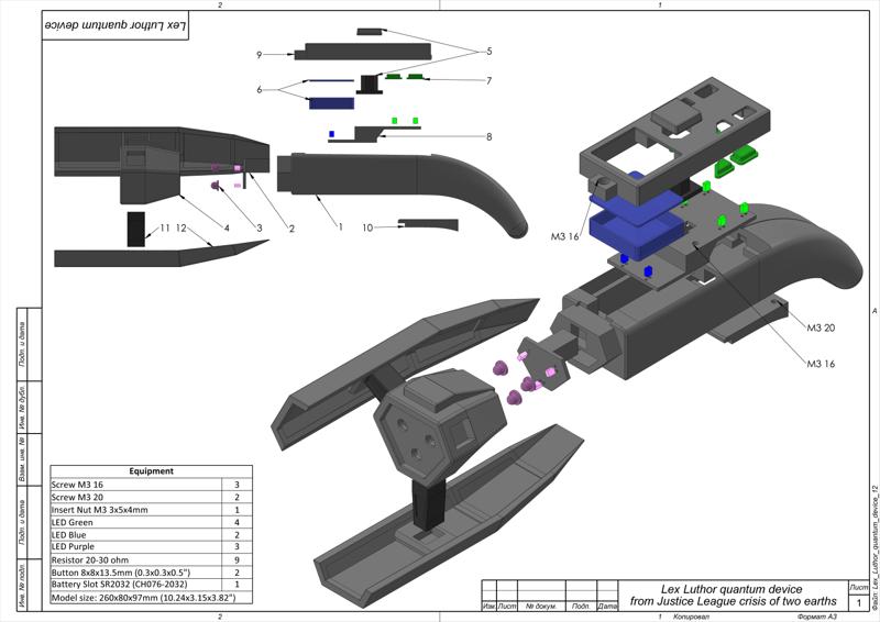 Lex Luthor Quantum Device - STL and CAD bundle - Personal Use