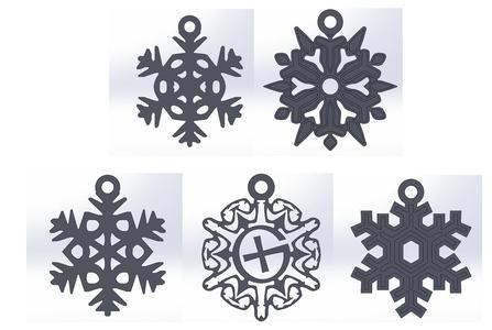 Christmas ornaments, snowflake Pack 5