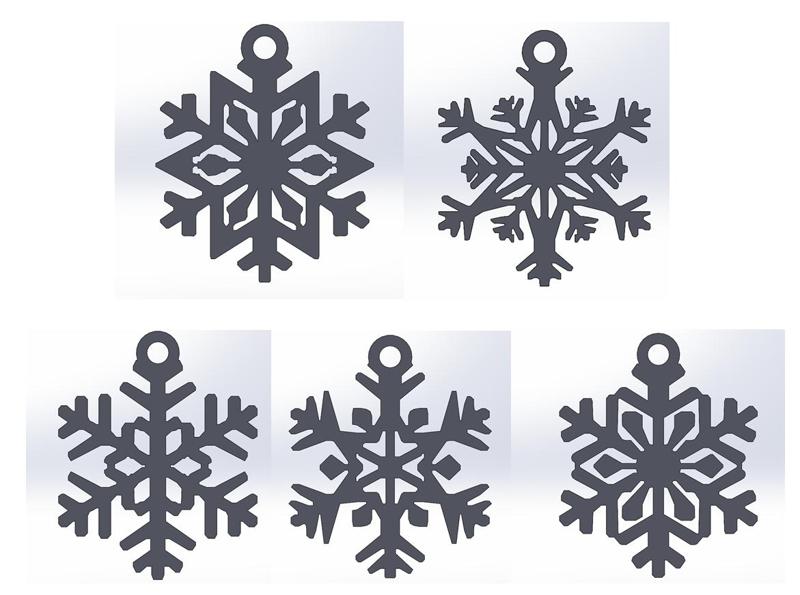Christmas ornaments, snowflake Pack 1