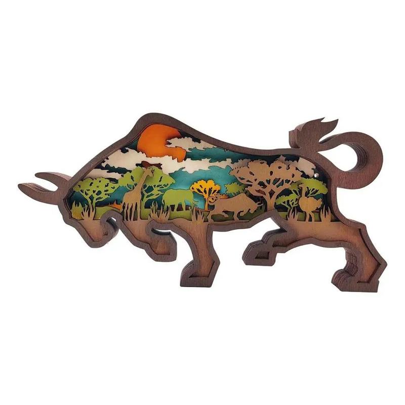 Wooden Bull Ornament : Glowforge, Laser, CNC