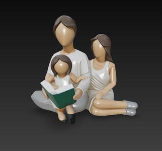 SEATED FAMILY SCULPTURE