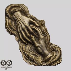 Hand of God Relief STL file for 3d printing or CNC