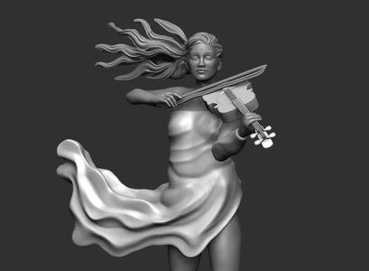 Hot female playing violin - nsfw