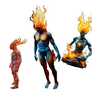 Flame Sentinel - Elemental Fire Being Statue