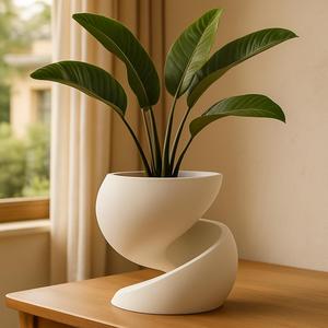 Twisted Marble Planter