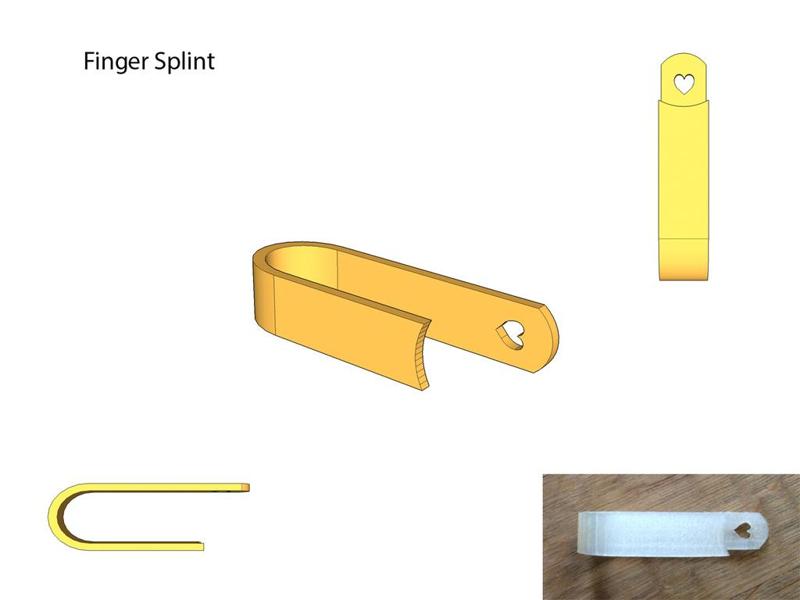Finger splint with heart