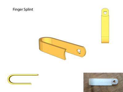 Finger splint with heart
