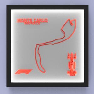F1 Circuit de Monaco Track Wall Mounted Art Box