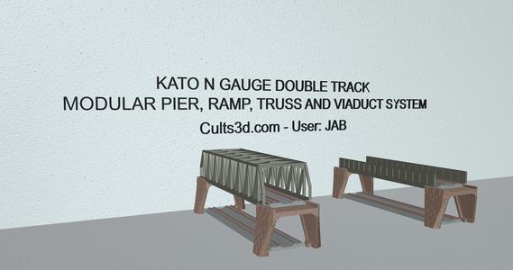 Kato N gauge Double Track Modular Pier, Ramp, Truss and Viaduct System