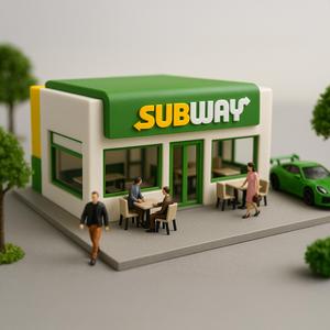 subway fast food diorama for 1/64 cars hotwheels