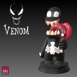 Venom Chibi STL File – Funny Comic-Style Model with Lollipop