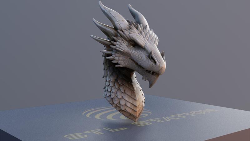 Ancient Wyrm Dragon Head 200mm High Detail 3D Printable Model for Display and Painting