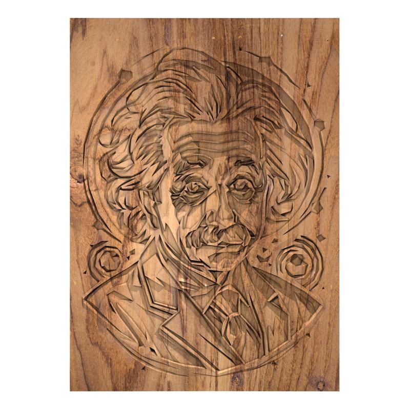 Albert Einstein low poly home decor wall art