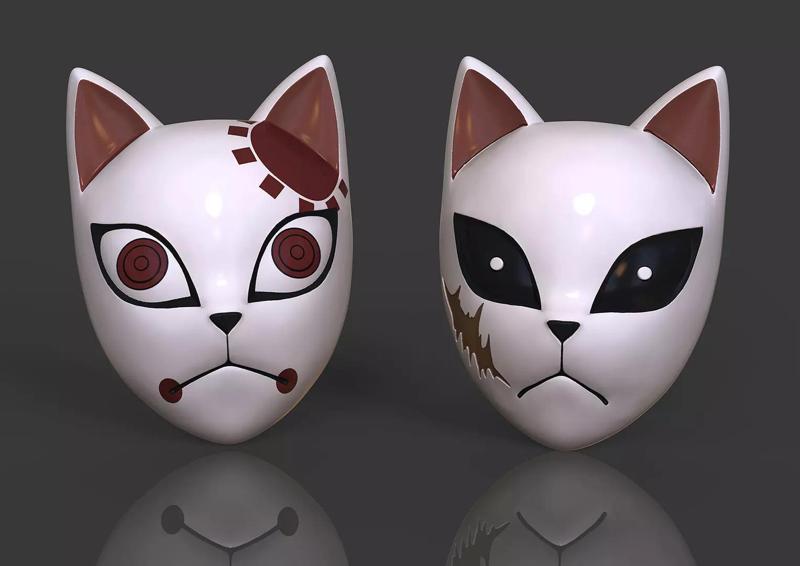 Demon Slayer Kimetsu no Yaiba 3 Masks Base Tanjiro and Sabito