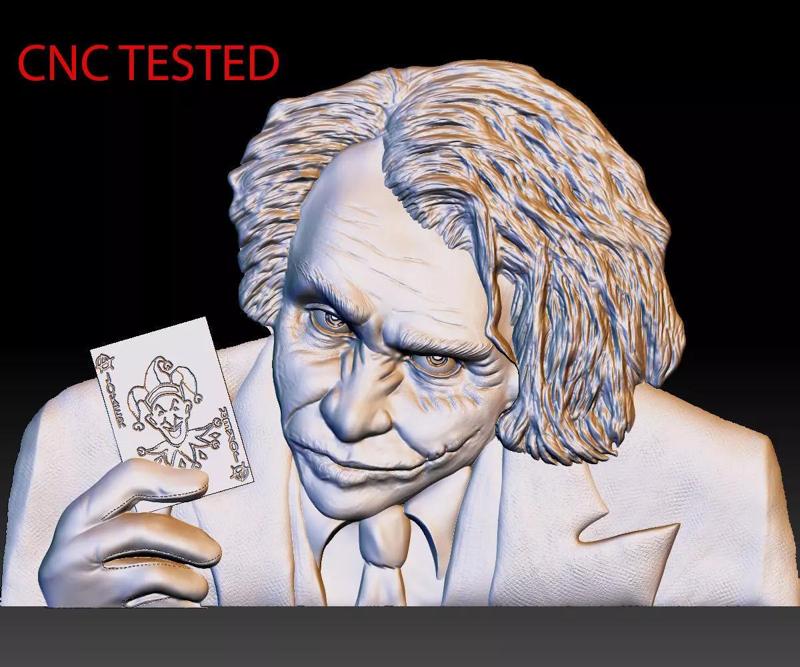 Joker STL model bas relief -  tested STL file for cnc router