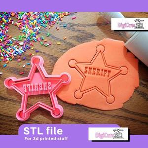 Sheriff Star COOKIE CUTTER - Cowboy COOKIE CUTTER STL FILE